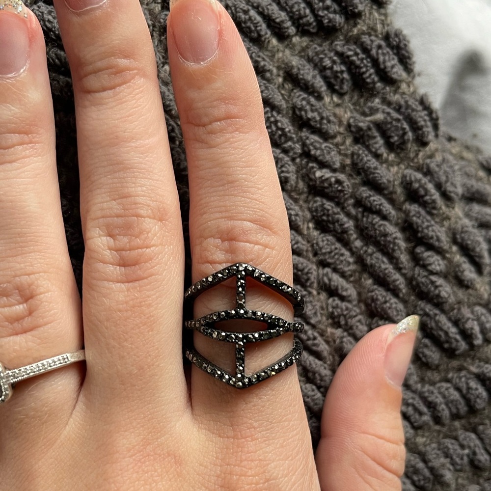 Black Sparkly Womens Ring